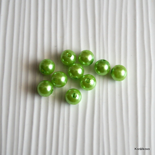 Voskovana perla zelená sv 8mm