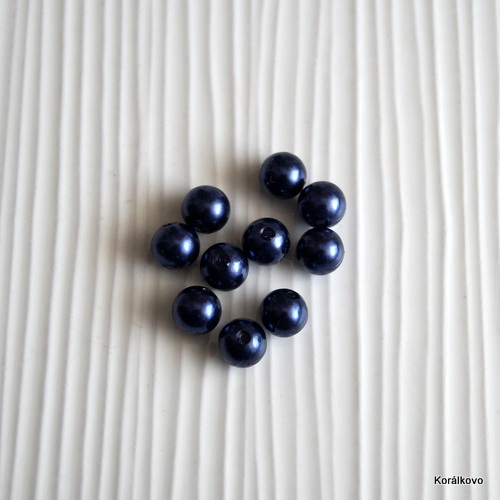 Voskovana perla modrá tm 8mm