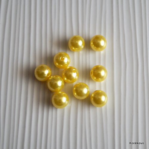 Voskovana perla žltá 10mm