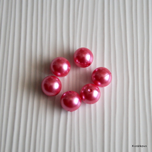 Voskovana perla ružová tm 12mm